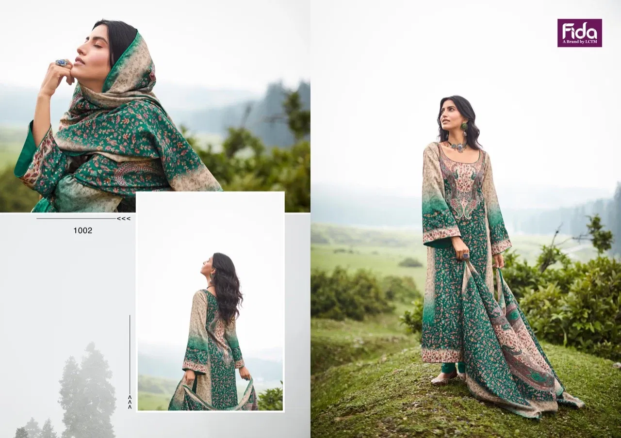 Fida Parinaaz Printed Pashmina Dress Material Catalog
